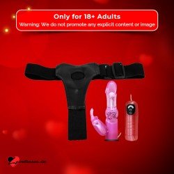 Baile Ultra Harness 7-inch Strap-on with Multi-speed Vibrations SO-033